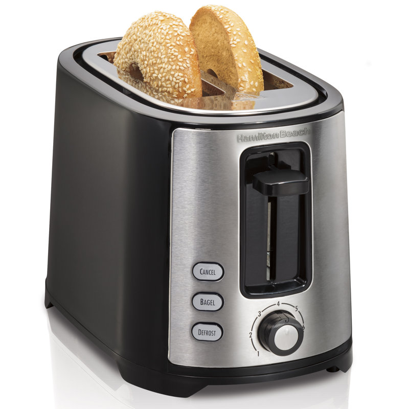 Hamilton Beach Black Stainless Steel 2-Slice Toaster with Wide Slots