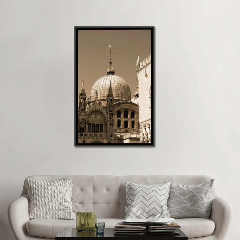" Architettura Di Italia IV " by Greg Perkins, 48" H x 32" W x 1.5" D, Black Framed Canvas, No Mat