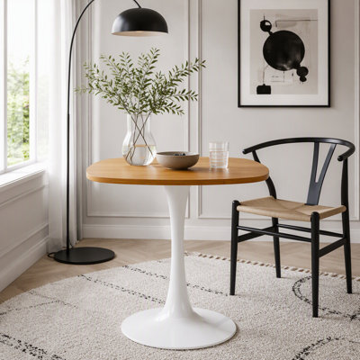 Table tulipe carrée 24 pouces avec base en métal