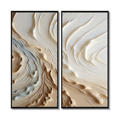 White And Gold Champagne Flow - Champagne Canvas Prints, Beige Food Wall Art Set Of 2