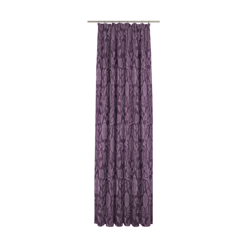 Loman Pencil Pleat Single Curtain, opaque, Purple, 132cm Width x 225cm Drop
