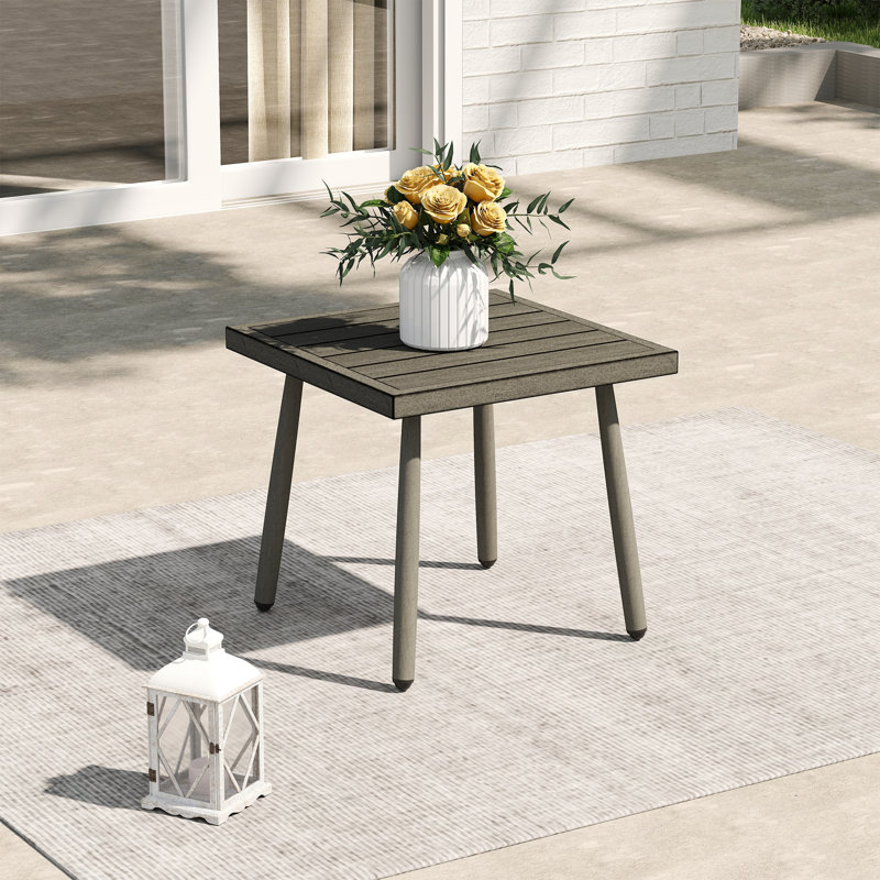 Table d'appoint d'extérieur rectangulaire L 18 po x l 20 po Mariène, Brun