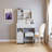 29 Inch Compact Vanity Desk with LED Mirror, Space-Saving Dressing Table & Stool Set-875155293