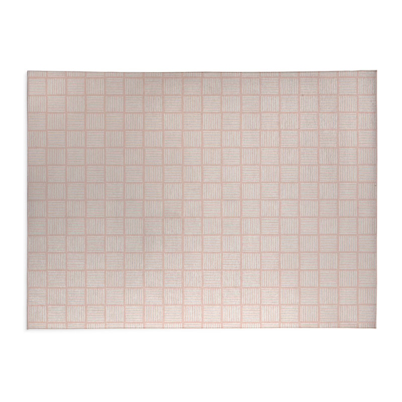 Tapis de cuisine léger antidérapant Tally Blocks, Rose, Rectangle 5 pi x 7 pi