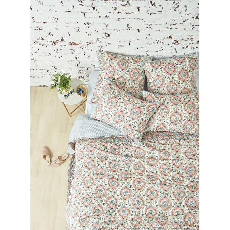 Freddie Pink 100% Cotton Quilt, Courtepointe de grande taille