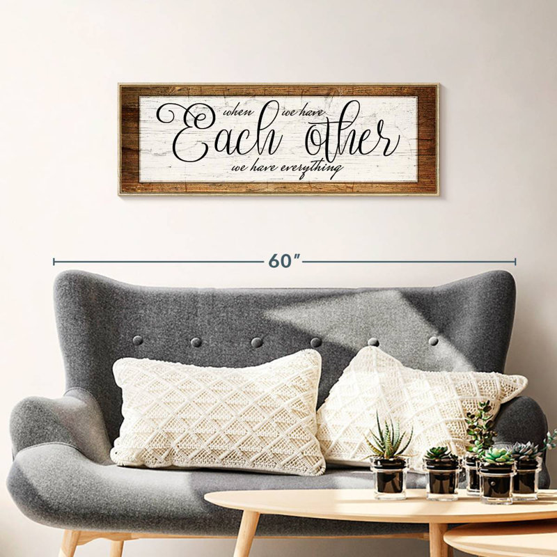 Chaque signe de citation murale, Cadre flottant en bois naturel, 37 po x 13 po