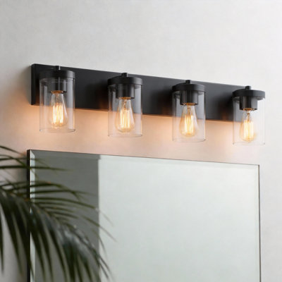 Cleofas 3-Light Bathroom Vanity Light Fixture with Clear Glass Shade