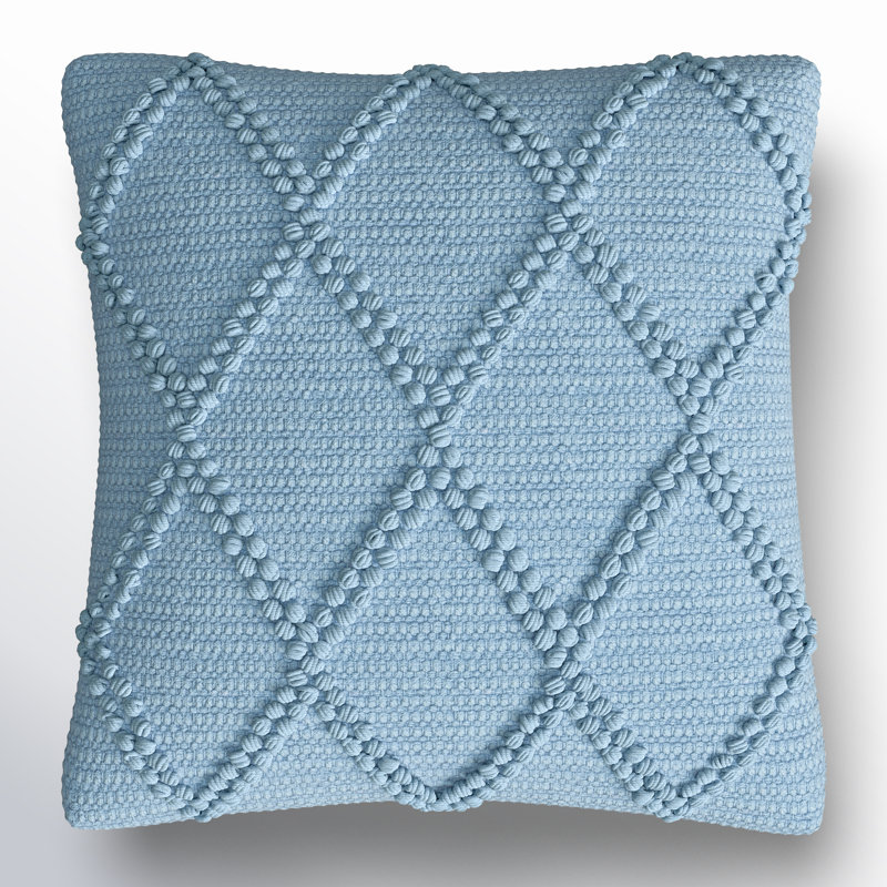 Mariet Cotton / Polyester Throw Pillow, Ocean Blue