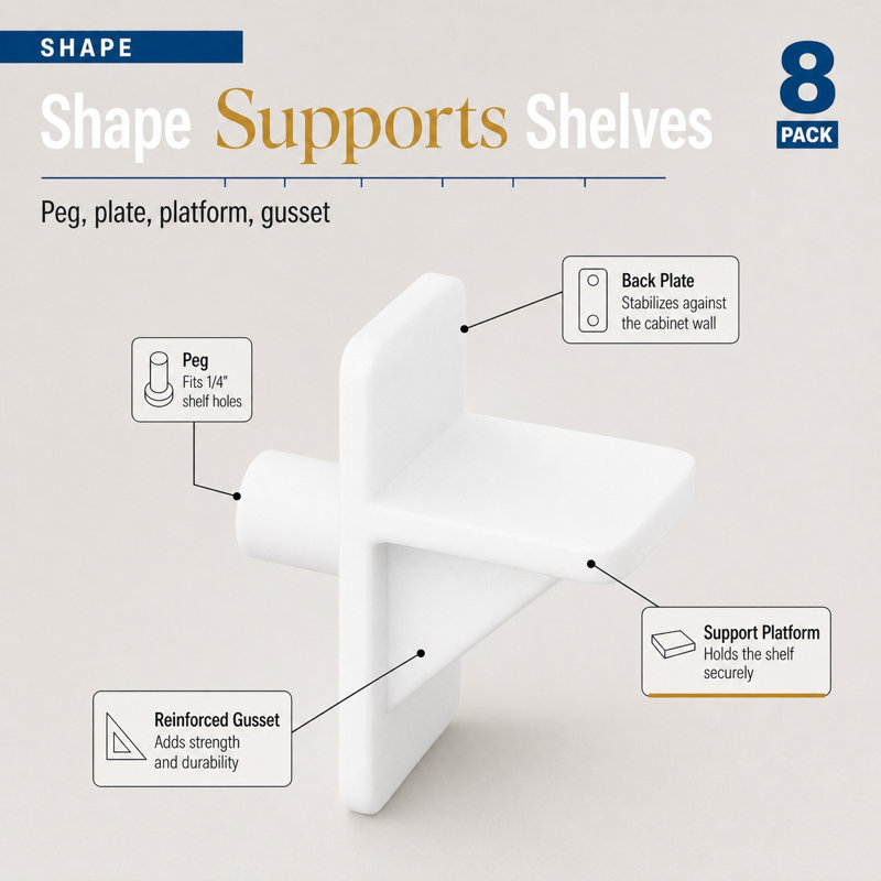 Prime-Line Shelf Support Peg, 1/4 in. Diameter, White Plastic