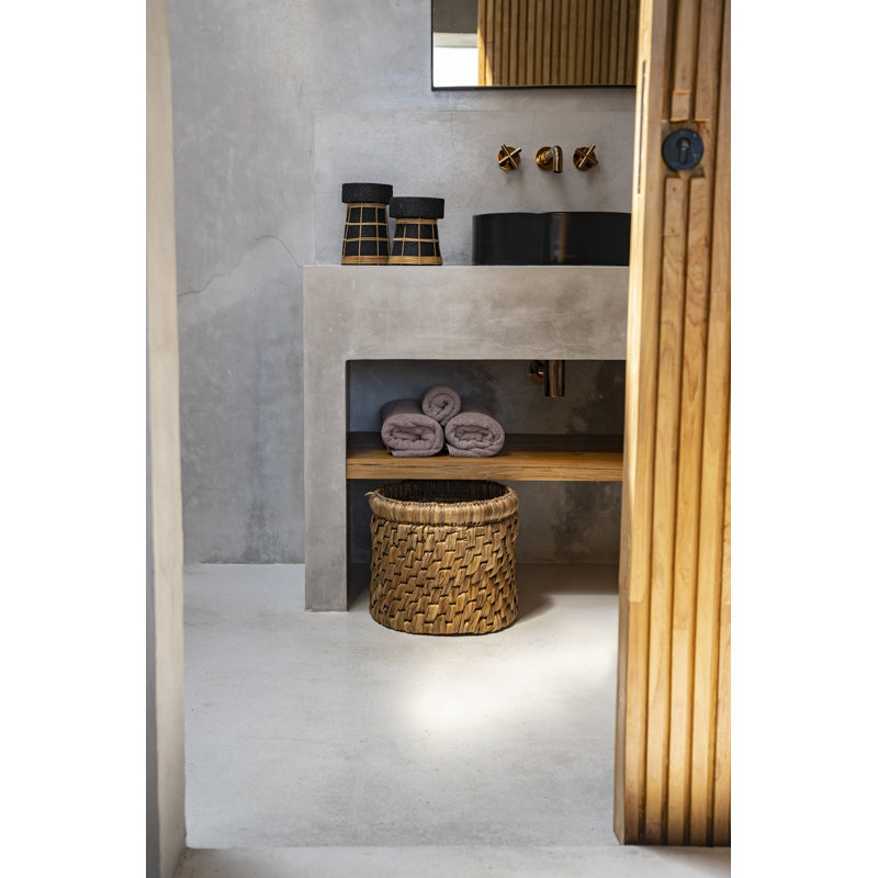 Tabletop Pillar, Black/Natural, 20cm H x 13cm W x 13cm D