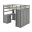 Lit mezzanine double avec tiroirs, bureau et garde-robe-1886384592