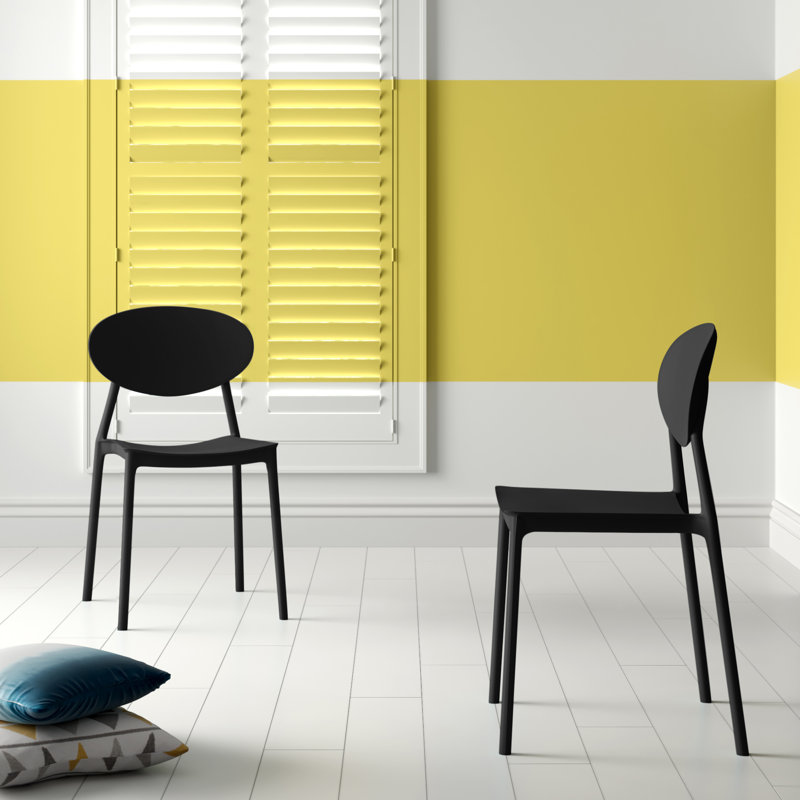 Chaise d'appoint empilable Invicta, Noir