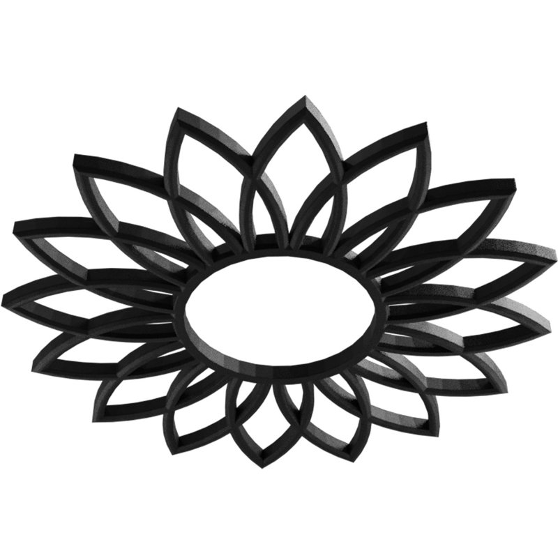 Médaillon de plafond 16 po x P 5 po x P 5 5/8 po x P 1/2 po Daisy, H 16 po x l 16 po x P 0,5 po, Noir