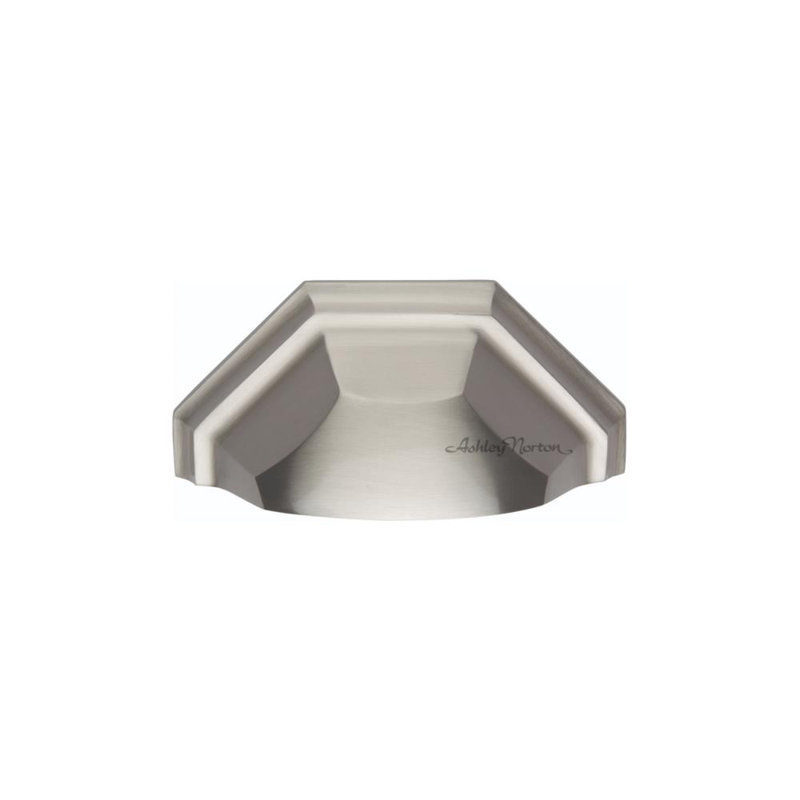 Satin Nickel Brushed Cup Cabinet Pull with Mounting Hardware