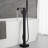 9955-Black  Matte Black Single Handle Waterfall Floor Mounted Waterfall Tub Faucet