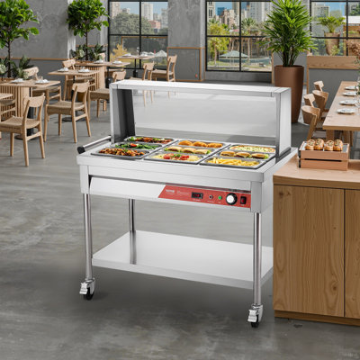 Table chauffante commerciale 9 x 1/3 casseroles