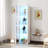 White Side Cabinet With 15mm Particleboard And American Standard Lamp, W40x29xh170cm, Modern Storage Aluminum Strip Particleboard, Functional Piece-1645157359
