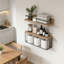 Ensemble de tablettes murales flottantes avec panier de rangement et porte-serviettes, tablettes multifonctionnelles pour la salle de bain, la cuisine, le salon, la chambre à coucher et la salle de classe-718588670