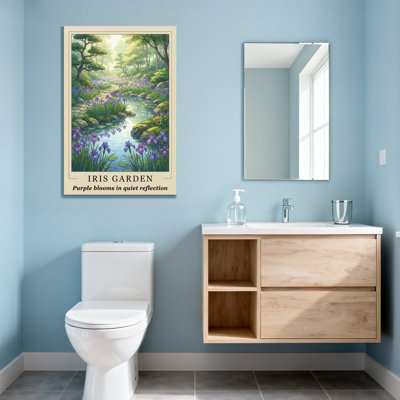 Landscape & Nature Iris Garden Purple Blooms Quiet Reflection