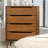 1Pc Chest Modern Mid-Century Style Recessed Drawers Handle Tapered Round Legs Four Drawers Oak Finish-1588350333
