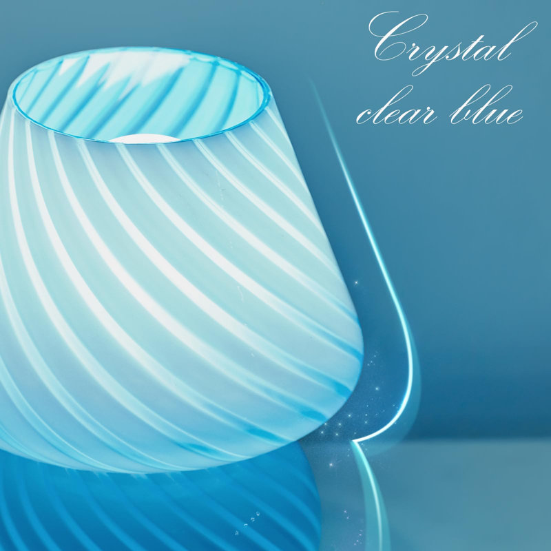 Jabrill Glass Table Lamp, Blue, Blue