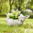 14.25"L MGO Rabbit Statue Planter