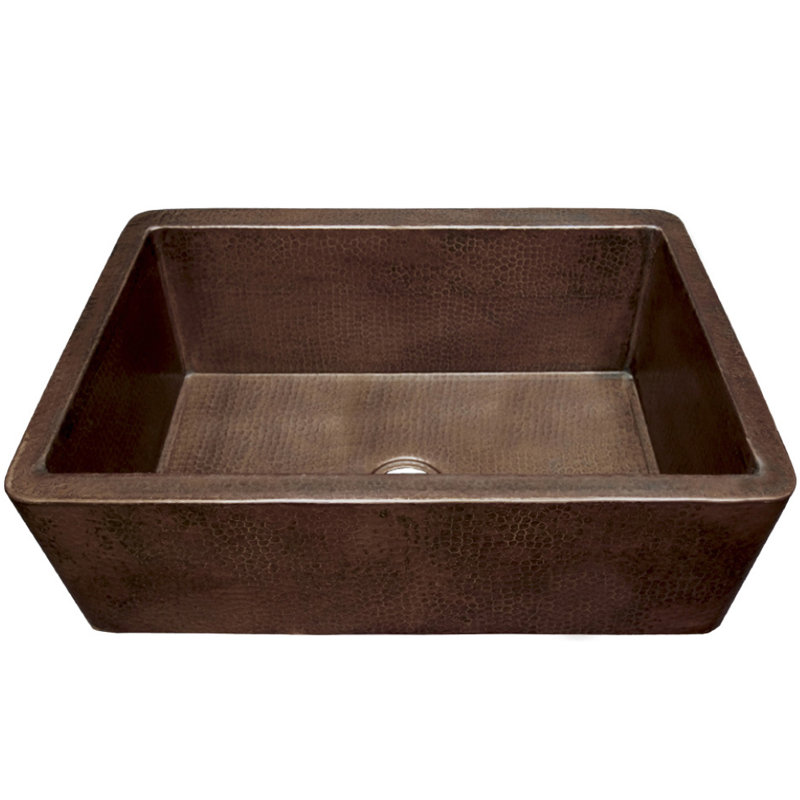 33" L x 22" W Kitchen Sink, Antique Copper