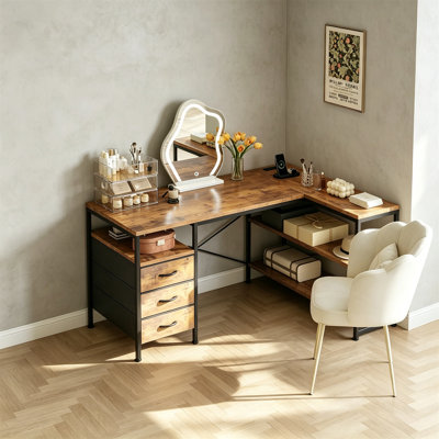 L-Shaped MDF Computer Desk