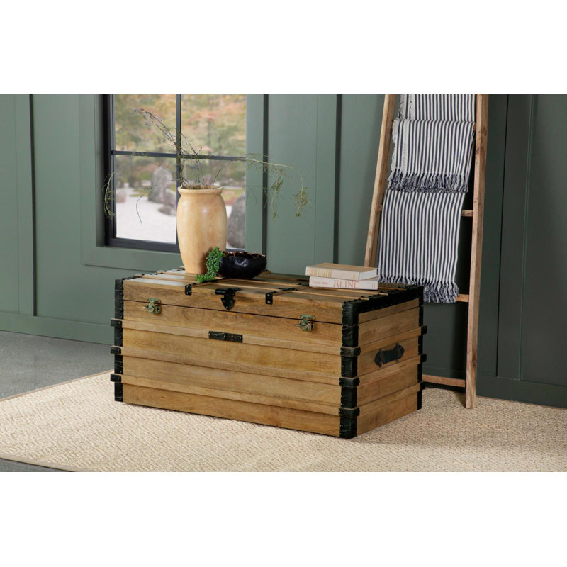Simmons Natural/Black Rectangular Storage Trunk
