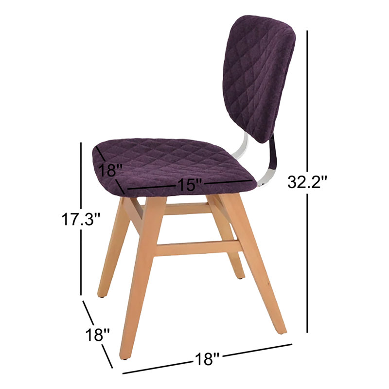 Chaise d'appoint en laine 18,5 po Hazal, Bois de frêne naturel, Laine marron foncé