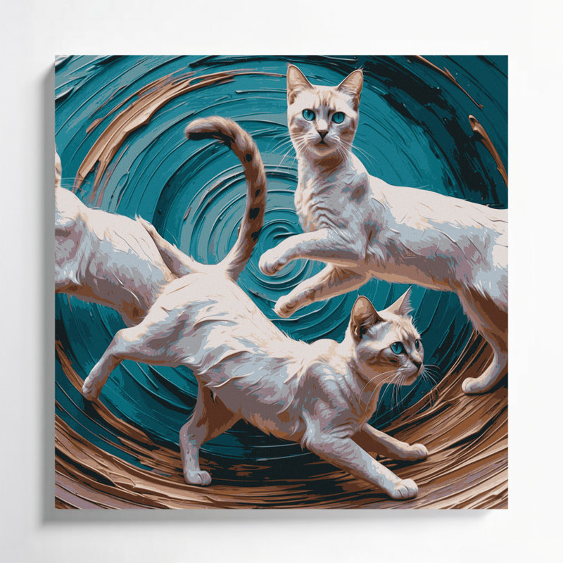 «Cats Tonkinese Shorthair», art mural sur toile, H 16 po x l 16 po