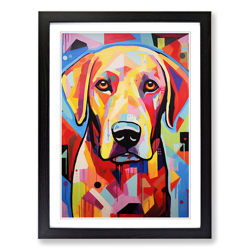 Labrador Retriever Constructivism - Framed Print, Black, 64cm H x 46cm W x 2cm D