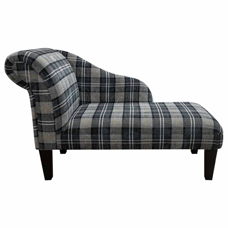 Grey Tartan Chaise Longue