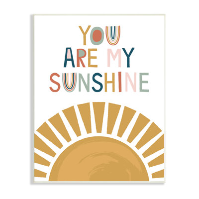 You Are My Sunshine Phrase Children's Sun Rise Oversized Wall Plaque Art by Lisa Perry Whitebutton
