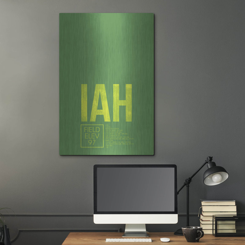 Art mural en métal Trinx «IAH ATC» par O8 à gauche, H 36 po x l 24 po