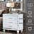 Nightstands With Mirror Frame Accents, Bedside Table With Two Drawers And One Hidden Drawer, End Table With Crystal Pull
