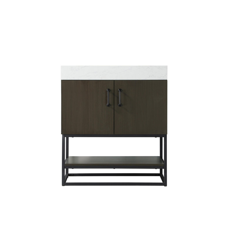 30 inch Single Bathroom Vanity, Mocha Brown