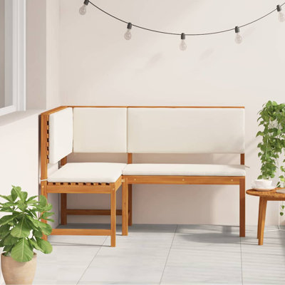 Garden Corner Bench 140 X 100 X 91Cm Solid Acacia Wood by Ophelia & Co.
