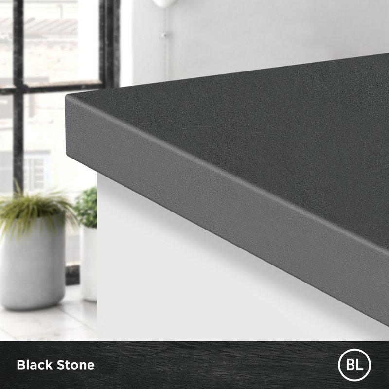 Plan de travail stratifié noir Stonefull, H 1,125 po x l 25 po x P 73 po