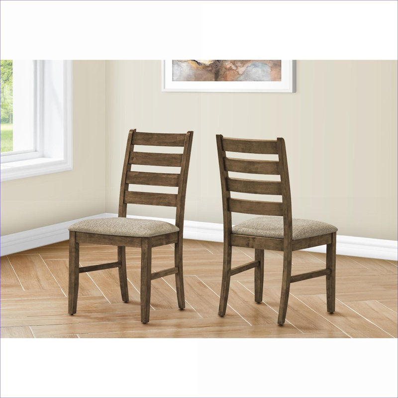 Ensemble de 2 chaises rembourrées pour salle à manger et cuisine, tissu brun, hauteur de 38 pouces