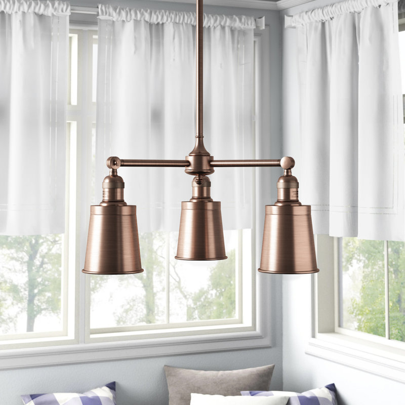 Lustre classique / traditionnel 3 lumières Lavender Hill, Cuivre antique, Cuivre antique, Ampoule non incluse