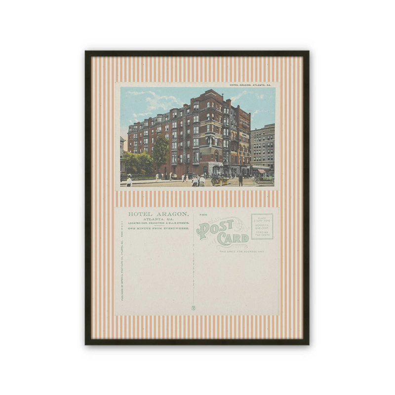 «Hotel Aragon Post card» par Deny Designs, reproduction d'art, 48 po x 36 po, Noir, Impression encadrée
