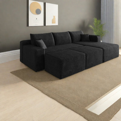 Canapé modulaire en velours côtelé 95 pouces