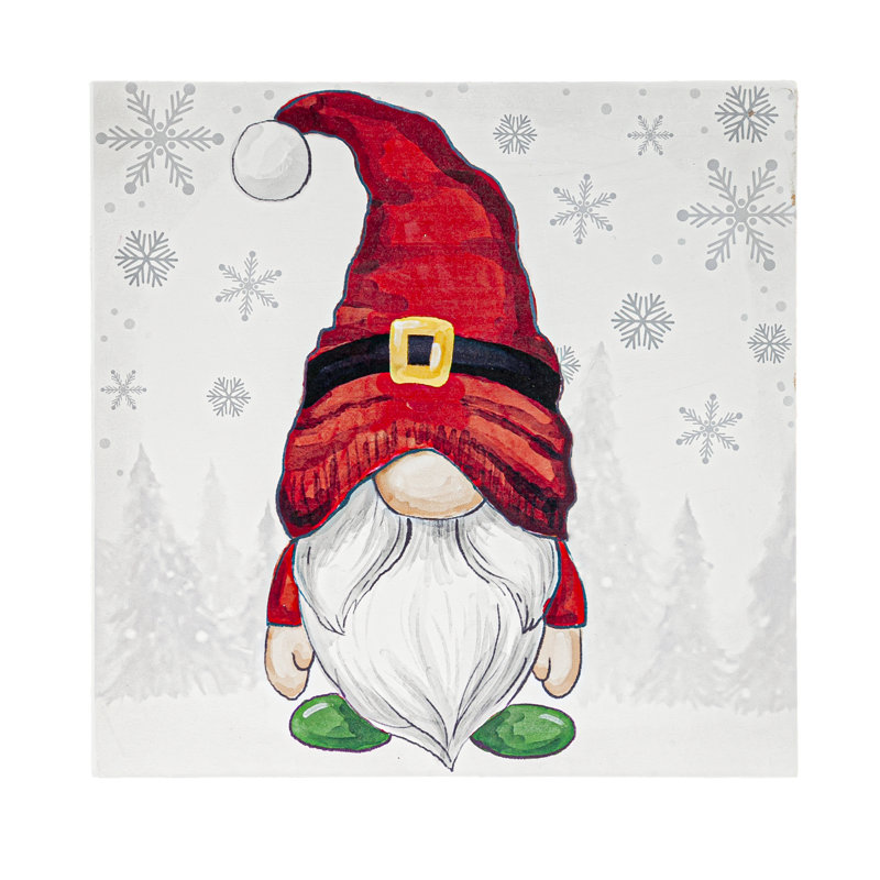 Ensemble de 2 décorations murales gnome en bois