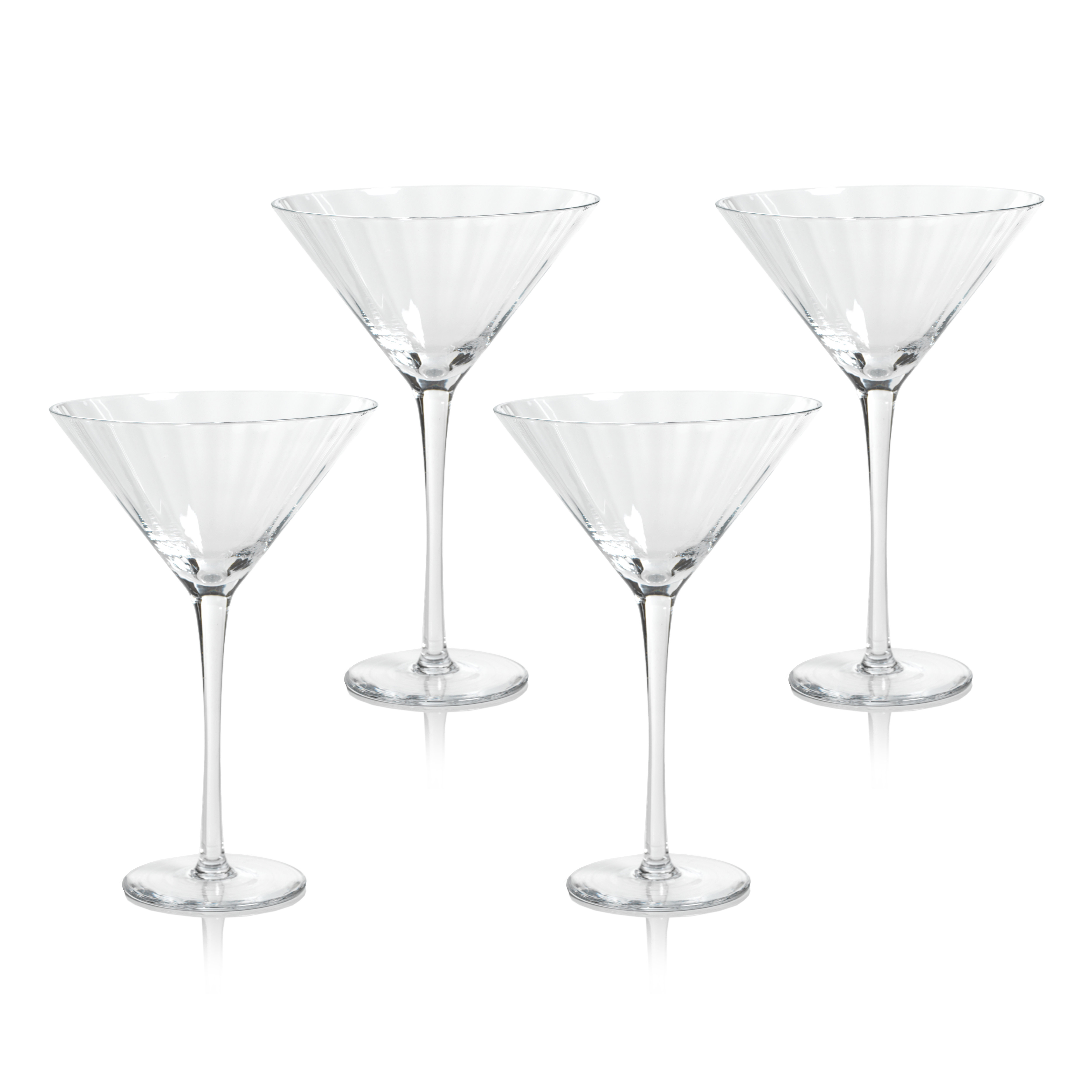 Sesto Optic Swirl White Wine Glasses, Set of 4 (Set of 4) Color: Blue