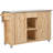 Outdoor Solid Wood Rolling Bar Cart, Storage Cabinet Kitchen Island-579896641