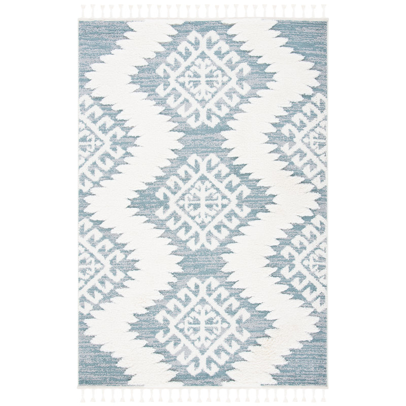 Moroccan Tassel Shag Performance Southwestern Rug, Rectangle 3' x 5'