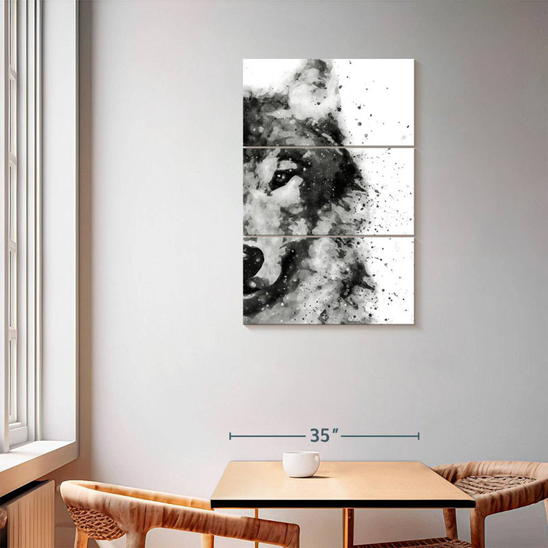 Brampt Wolf At Attention, 57" H x 36" W