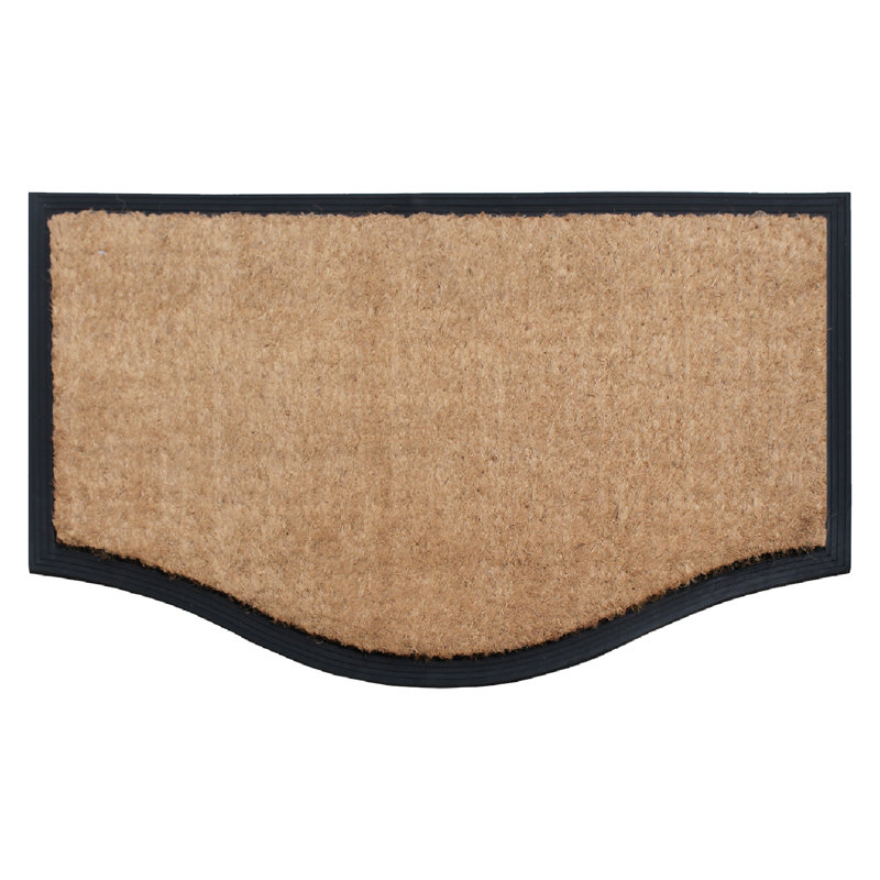 Schell Rubber and Coir Door Mat Floral Border Dirt Trapper Heavy Weight Large Doormat 24X38