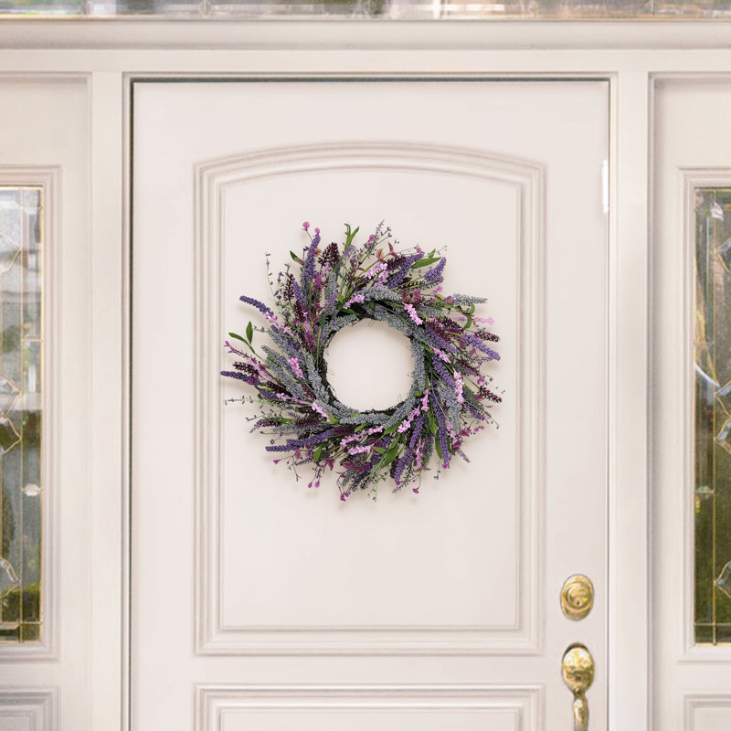 24" Lavender Floral Spring Wreath